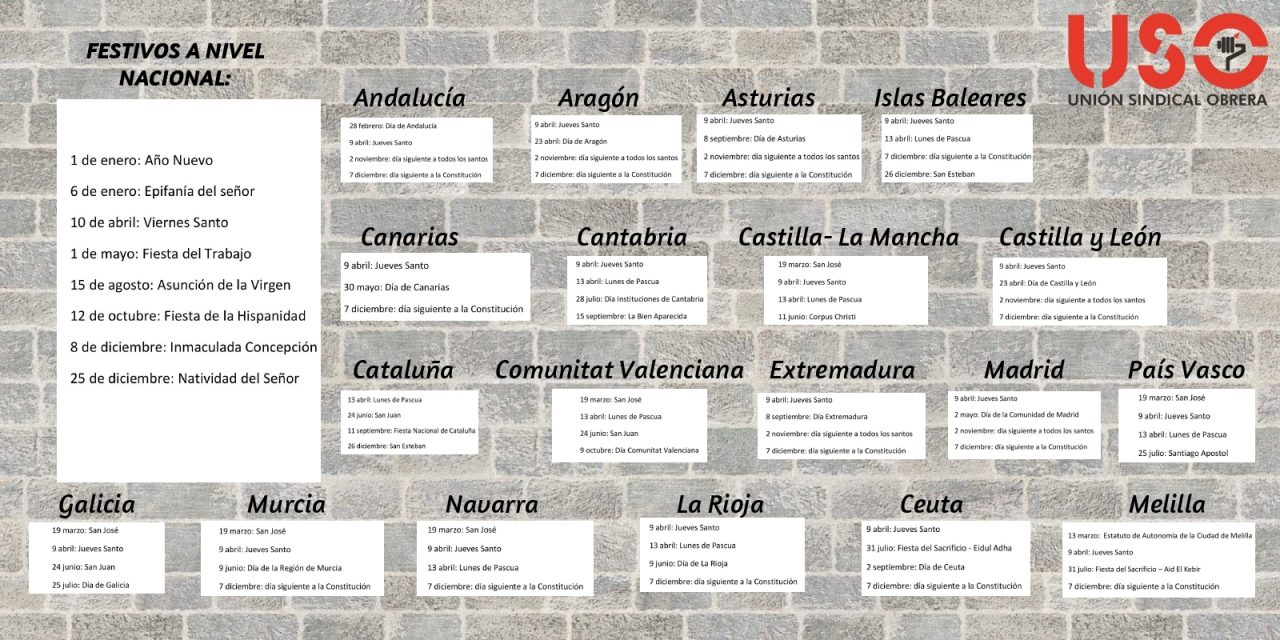CALENDARIO LABORAL 2020