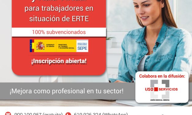Cursos formativos online 100% gratuitos para personas trabajadoras en situación de ERTE