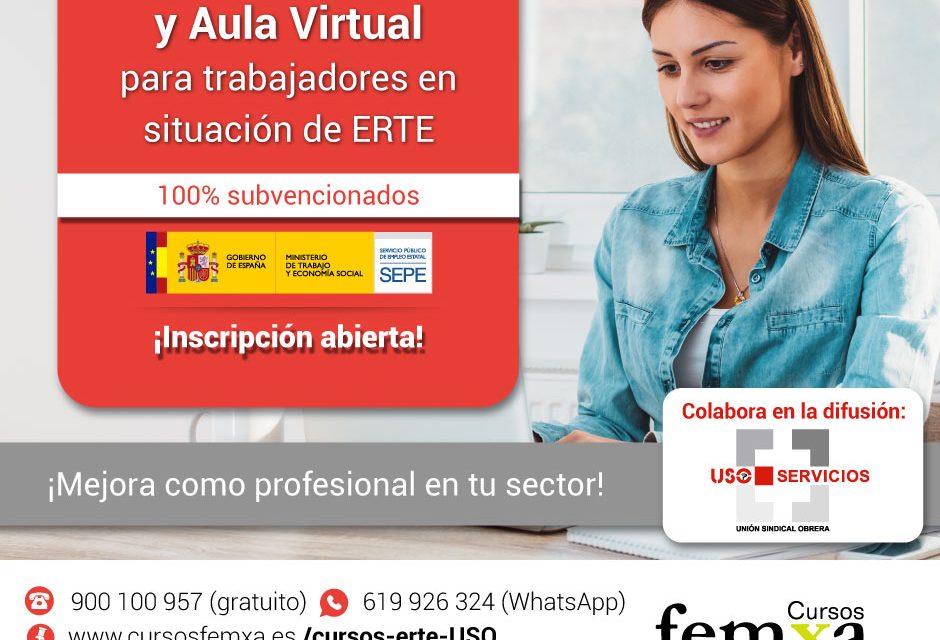 Cursos formativos online 100% gratuitos para personas trabajadoras en situación de ERTE