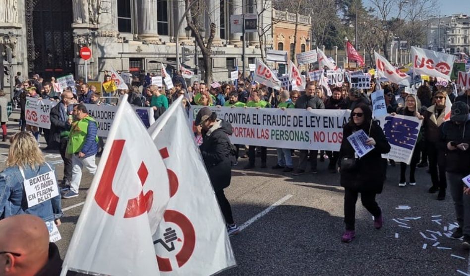 USO REIVINDICA EN LA PLURAL MANIFESTACIÓN DE MADRID ATAJAR EL FRAUDE DE LEY EN LAS ADMINISTRACIONES