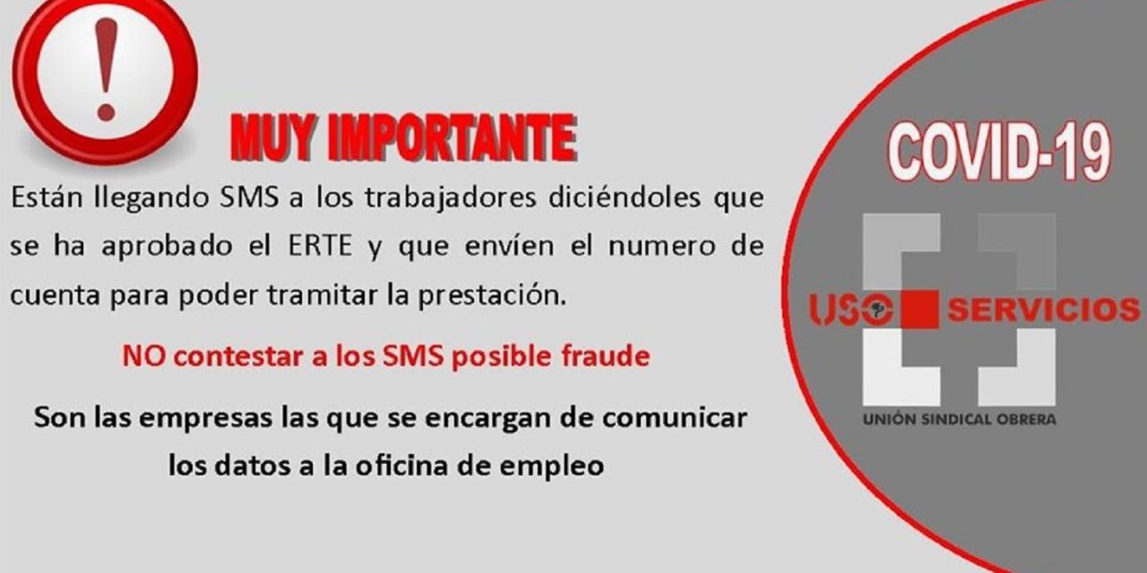 NO contestar a los SMS posible fraude