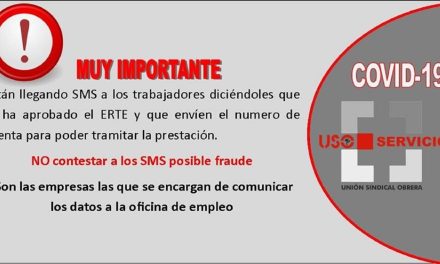 NO contestar a los SMS posible fraude