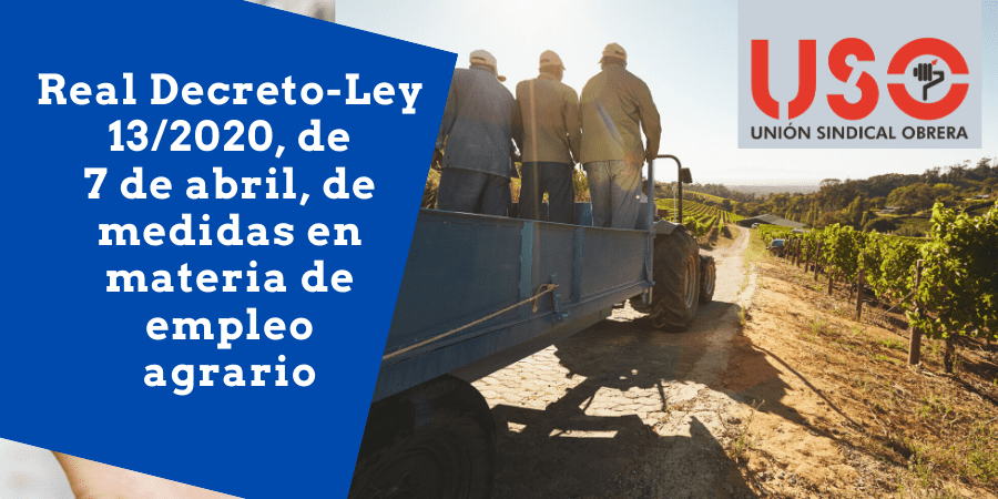 Analizamos el Real Decreto-Ley 13/2020 en materia de empleo agrario