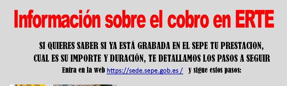 Información sobre el cobro en ERTE