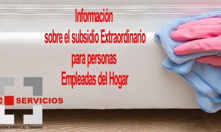 Información sobre el subsidio Extraordinario para personas Empleadas del Hogar