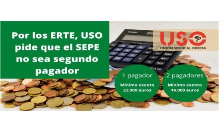 USO pide a Hacienda que los ERTE del coronavirus no sean segundo pagador en la renta