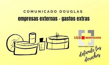 Comunicado de Douglas, empresas externas – gastos extras