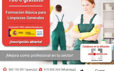 Curso online 100% gratuito de formación básica para limpiezas generales