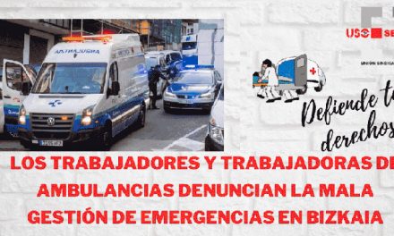 Trabajadores de transporte sanitario de Bizkaia han denunciado recortes y una «nefasta» gestión de la asistencia de emergencias.