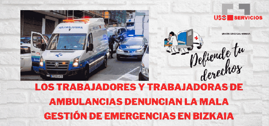 Trabajadores de transporte sanitario de Bizkaia han denunciado recortes y una «nefasta» gestión de la asistencia de emergencias.