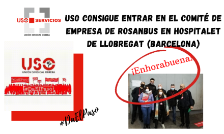 USO consigue entrar en el comité de empresa de Rosanbus en Hospitalet de Llobregat (Barcelona)