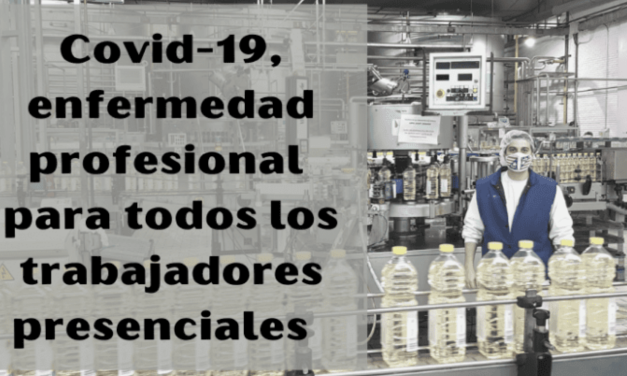 USO ha dirigido una petición al ministro Escrivá para que la covid-19 se considere también enfermedad profesional para todos los trabajadores presenciales