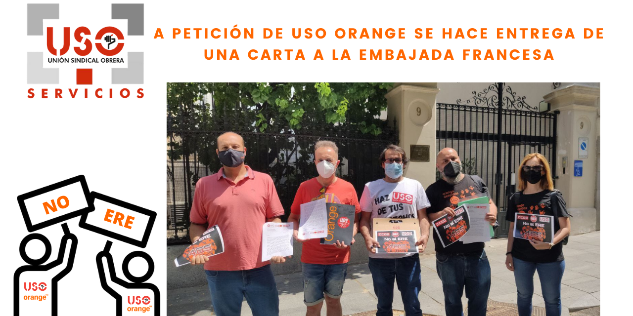 A petición de USO Orange se hace entrega de una carta a la Embajada Francesa