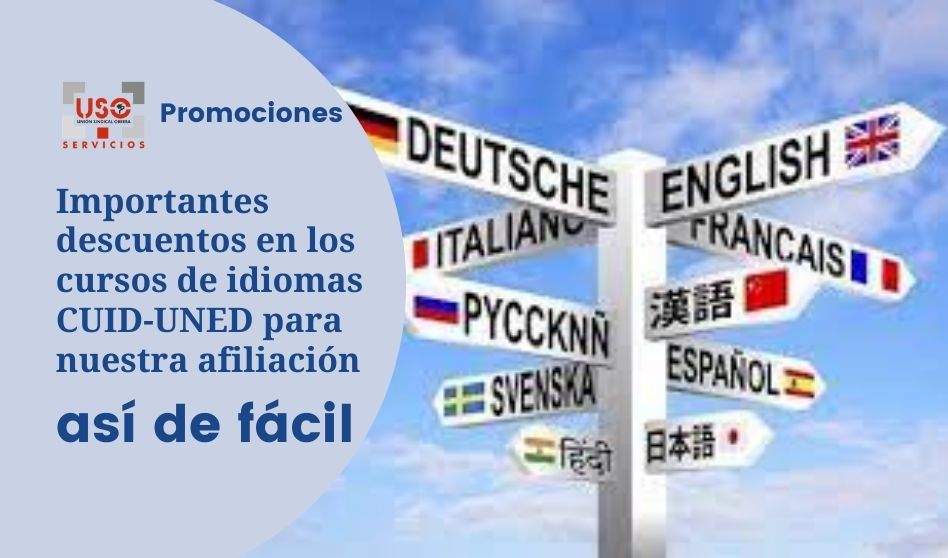 Importantes descuentos en los cursos de idiomas CUID-UNED para nuestra afiliación.