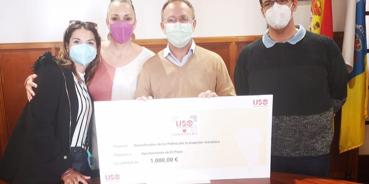 USO SERVICIOS aporta 1.000 euros para los damnificados por la erupción volcánica de La Palma