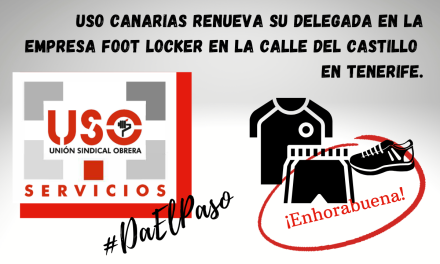USO Canarias renueva su delegada en la empresa Foot Locker en la calle del Castillo en Tenerife