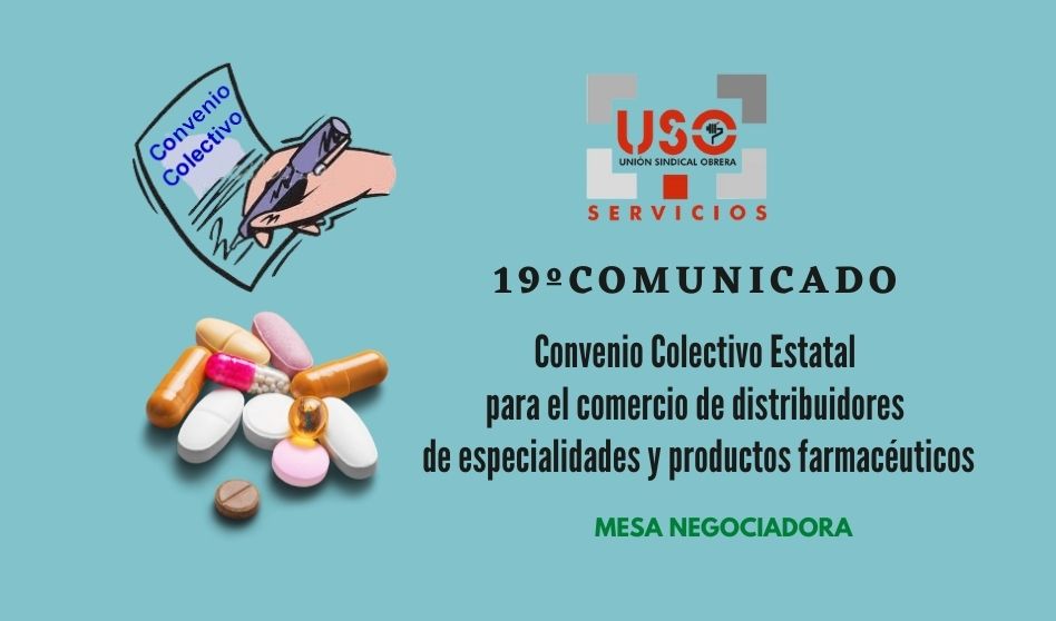 19º Comunicado del Convenio Colectivo Estatal para el comercio de distribuidores de especialidades y productos farmaceuticos