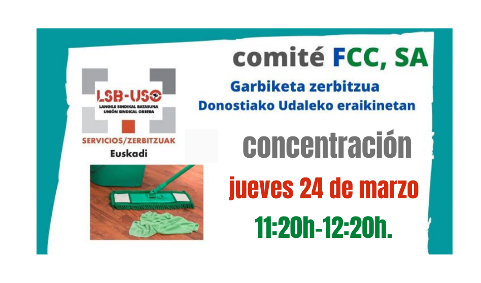 Concentración Comité FCC Limpieza de Edificios Ayuntamiento de Donostia