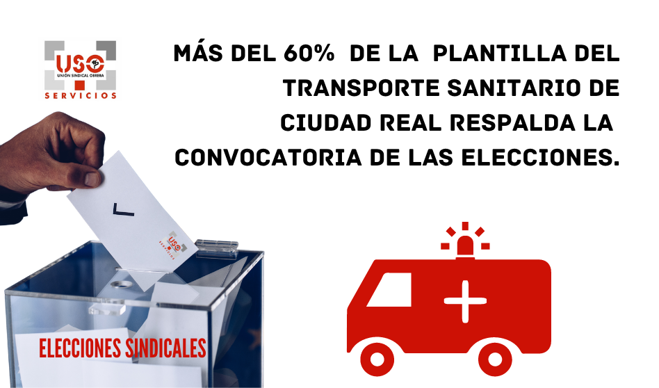 Más del 60%  de la  plantilla del transporte sanitario de Ciudad Real respalda la convocatoria de las elecciones.