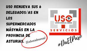 USO renueva sus 6 delegados/as en los supermercados Másymás en la provincia de Asturias. 