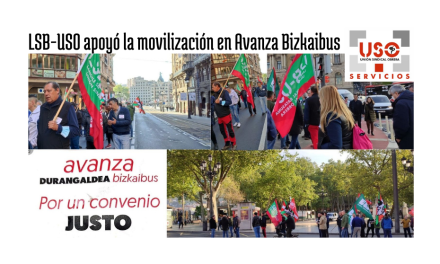 LSB-USO apoyó la movilización en Avanza Bizkaibus