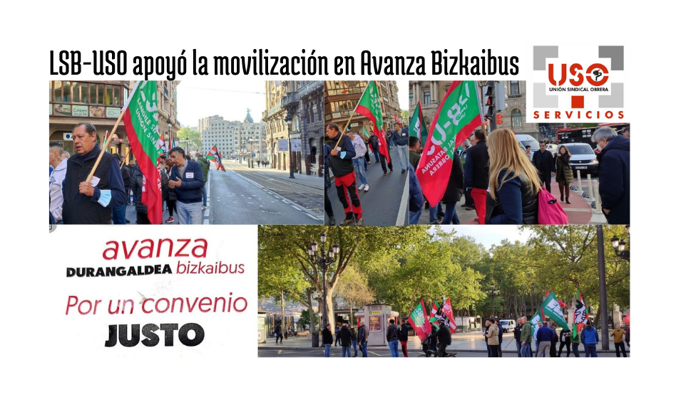 LSB-USO apoyó la movilización en Avanza Bizkaibus