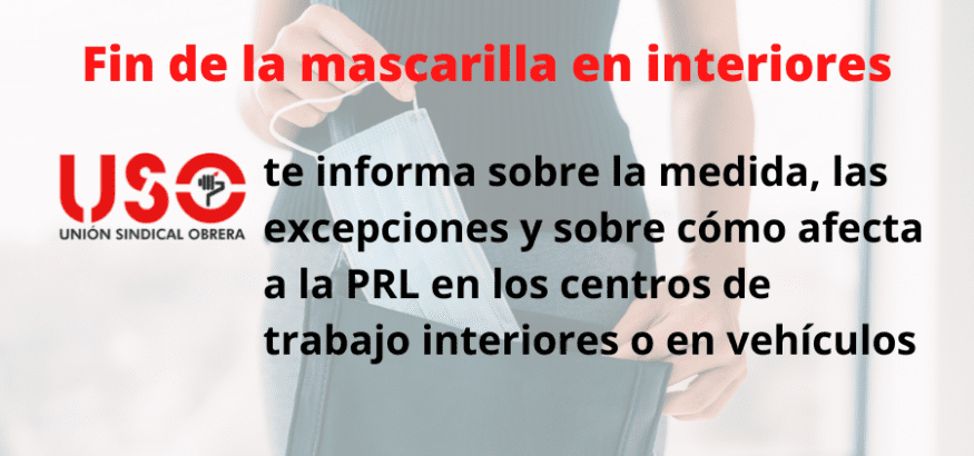 Dejan de ser obligatorias las mascarillas en interiores