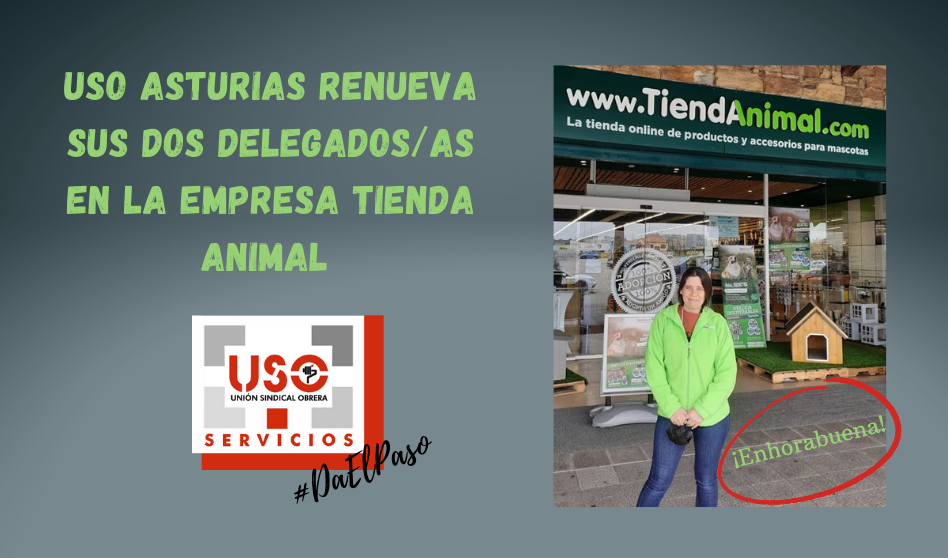 USO Asturias renueva sus dos delegados/as en la empresa Tiendanimal