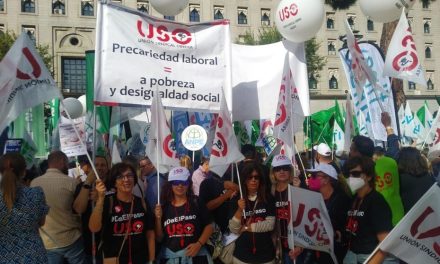 USO encabeza la concentración ante la sede del Ministerio de Trabajo y Economía Social en Madrid