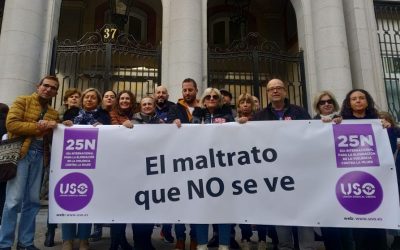 «El maltrato que NO se ve», lema de la concentración de USO ante el Ministerio de Igualdad
