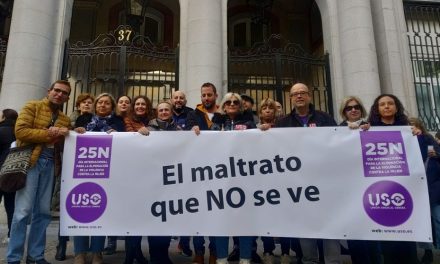 «El maltrato que NO se ve», lema de la concentración de USO ante el Ministerio de Igualdad