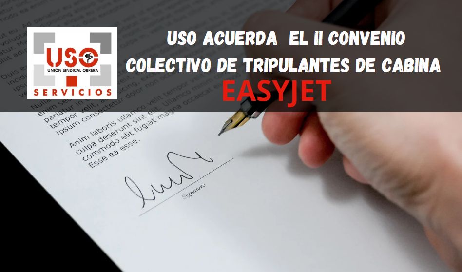 USO acuerda con EasyJet el II convenio colectivo de tripulantes de cabina